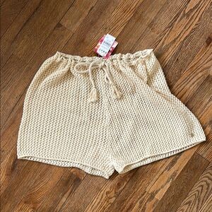 Roxy Cream Knit Swim Coverup Shorts